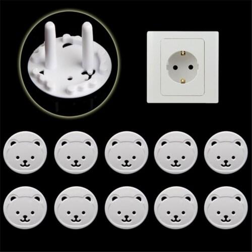 10pcs Protection security Child Electric Socket Outlet Plug Two Phase Safe Lock Cover Baby Kids Safety Sockets Cover Plugs Kid