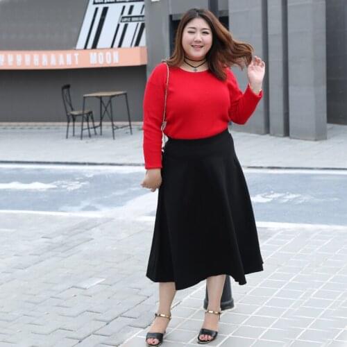 Women Spring Autumn High Waist A-line Pleated Skirt