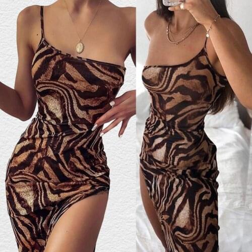 Leopard Print V-Neck Sexy Bodycon Long Dress Women One shoulder Backless Summer Dresses Female Straps Party Beach Vestidos M-3XL