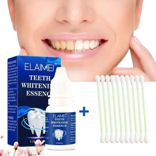 10ml Teeth Whitening Water With 10pcs Cotton Swab Oral Hygiene Cleaning Teeth Care Tooth Cleaning Whitening Water TSLM1