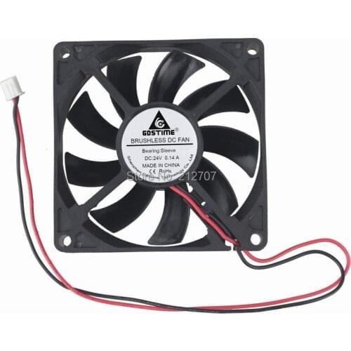 100PCS Gdstime 80mm 8cm 80x80x15mm DC 24V 2Pin Computer Cooler PC Cooling Fan