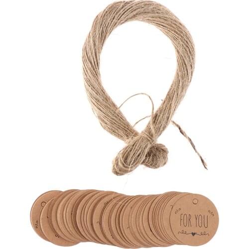 100pcs Kraft Paper Gift Tags FOR YOU For Celebrating Labels Handmade For Wedding Party Decoration Packaging Hang Paper