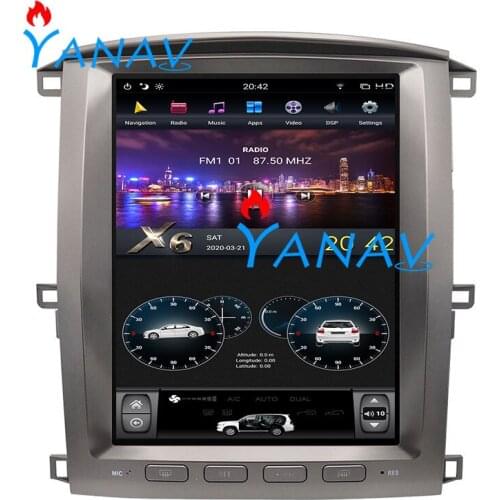 12.1 inch 4+32G RAM PX6 Vertical Screen Android 9.0 Car Radio For-TOYOTA Land Cruiser (LC100)2003-2007 Gps navigation radio