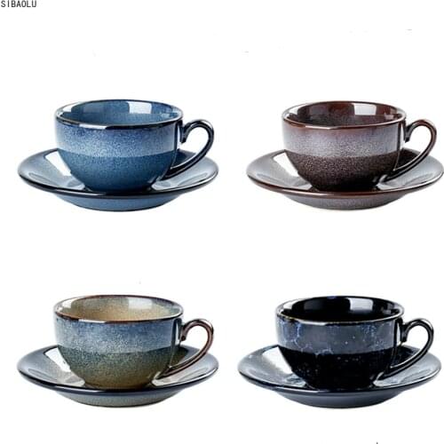 250ml European Small Luxurious Pull Flower Coffee Cup Saucers Suit Glass Concise Household Ceramics Coffee Mug Black Tea Teacup