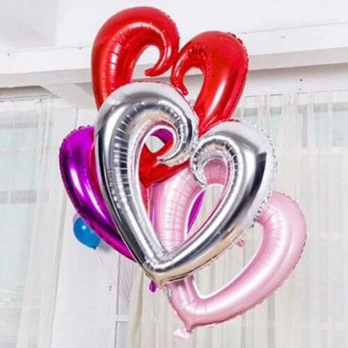 50pcs 36inch Giant Hook Heart Foil Balloons Wedding Decoration Hollow Heart Helium Ballon Valentines Day Birthday Party Globos