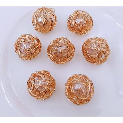 SIXTY TOWFISH 20 Pieces DIY Jewelry Accessories 20mm winding ball with pearl Charms Pendant Loose Beads