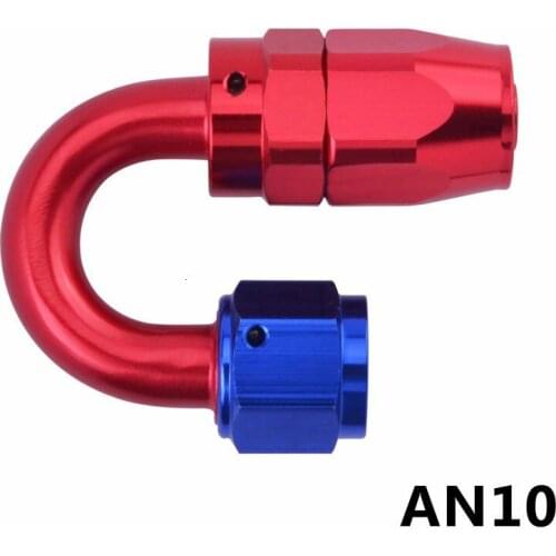 AN10 180 Degree Oil Fuel Hose Line Swivel Fitting Adapter Aluminum Reusable Pipe Joints Hose End Fitting Car Connector