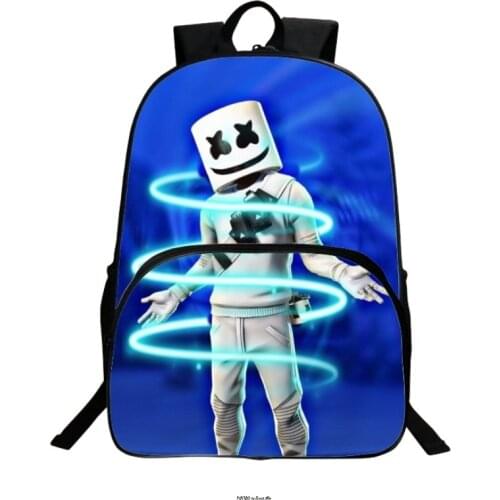 Anime Backpack DJ Marshmello Cartoon Outdoor Boy Girl Children School Bag Kids Student Teenager Schoolbags