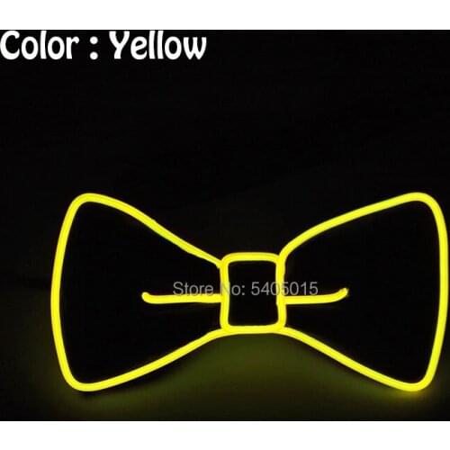 1 Piece Hot Sale 10 Colors Available DC-3V EL Wire Bow Tie Fashion Luminous Glow Party Supplies For Holiday DIY Decoration