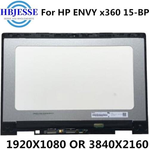 For HP ENVY x360 15-bp 15-bp000 15-bp100 15m-bp000 15m-bp100 15t-bp IPS LED LCD Display Touch Screen Digitizer Assembly + Bezel