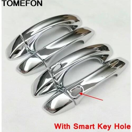 TOMEFON For Volkswagen Golf 7 MK7 Skoda Octavia A7 2014-2018 Door Handle With Smart Key Hole Cover Trim Exterior Accessories ABS