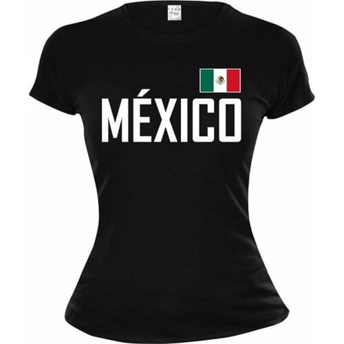 Hot Selling 100 % Cotton Summer The New Fashion For Short Sleeve T-Shirt Mexiko Round Neck Teenage Top Womens Tees