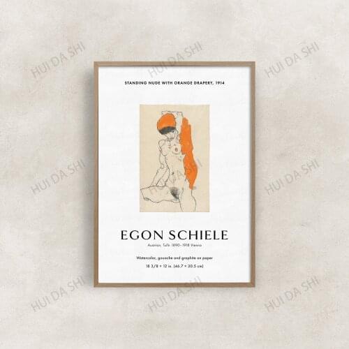 Fine Art Printable Poster, EGON SCHIELE, Nude Woman Sketch, Gallery Art Print, Exhibition Poster, Sketch Study, Artist Print