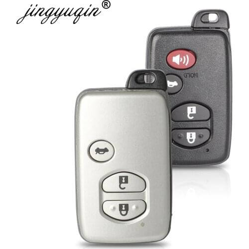 Jingyuqin 10p 3/4 Buttons Key Shell For TOYOTA AURION AVALON LANDCRUISER CAMRY HIGHLANDER RAV4 SMART Key Remote Key Case