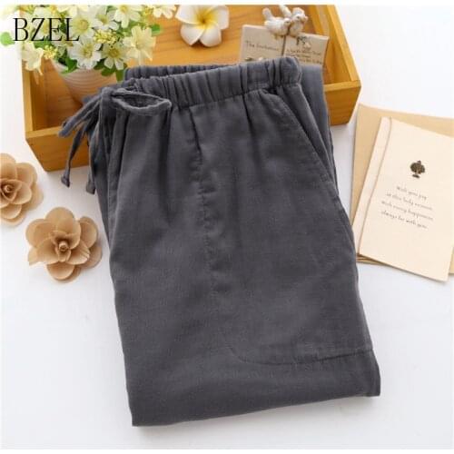 BZEL Mens Pajamas Pants Comfortable Male Cotton Man Sleep Bottoms New Soild Underwear For The Four Seasons Casual Pajamas Suit