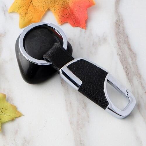Mens Metal Leather Car Keychain Personalized Activities Business Gifts Nickel Color Durable and elegant keychain very nice