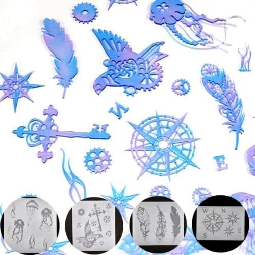 New Transparent Silicone Mold Resin Decorative Craft DIY Gear bird feather jellyfish compass Mold epoxy resin molds for jewelry