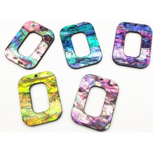New Arrival! 37x28mm 30pcs Acrylic with Shell Rectangle Charm for Handmade Earrings make DIY Parts,Jewelry Accessories Finding
