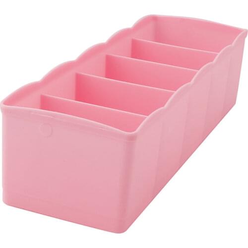 Storage Organizer BoxUnderwear Bras Ties Desk Sock Drawer Closet 5 Cell Plastic G32C