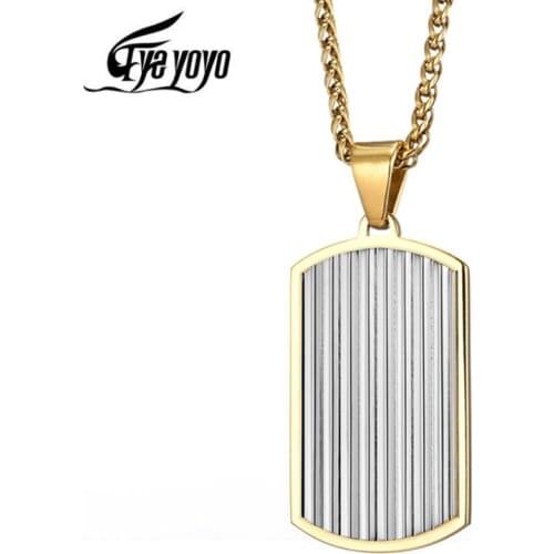 EyeYoYo Titanium Steel Personality Military Pendants Domineering Glossy Military Medal Necklaces Mens American Soldiers Listed