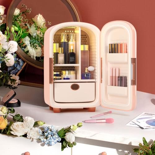 12L Portable Light Makeup Fridge Mini Refrigerator For Cosmetics Home Car Use Refrigerator Low Noise Cooling Freezer Box Fridge