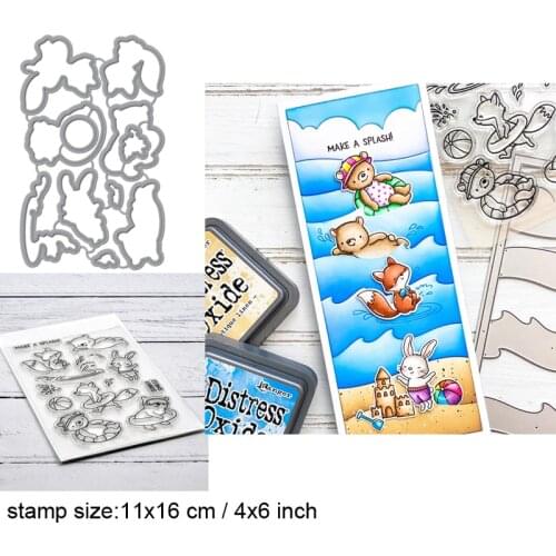 Come On In Clear Stamps With Metal Cutting dies for DIY Scrapbooking Paper Cards Silicone Transparent Stempels Seal Ne