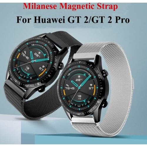 Magnetic Metal Loop Band for Huawei Watch GT 2 46mm GT 2e GT2 Pro Milanese Strap for Huawei Watch 3 Pro 46mm 48mm