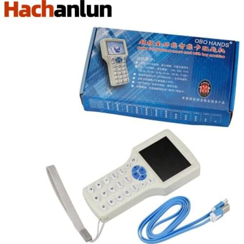 English10 Frequency RFID Reader Writer Copier 13.56Mhz Tag Duplicator IC/ID with USB Cable for 125Khz Cards LCD Screen
