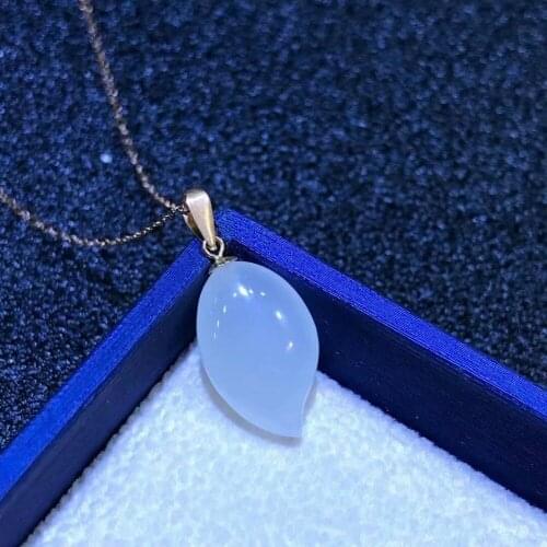 SHILOVEM 18k yrose gold Natural white Jasper Pendants classic fine Jewelry women wedding none necklace gift mymz101601hy
