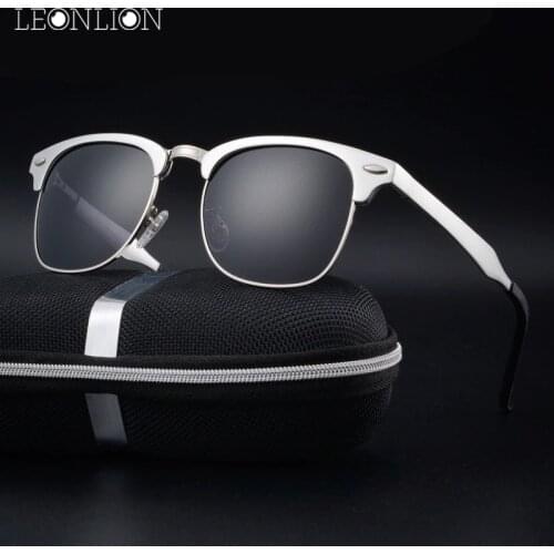 LeonLion 2021 100% Polarized Aluminum Magnesium Sunglasses Men Top Brand Design Sun Glasses Classic Retro Outdoor Eyewear