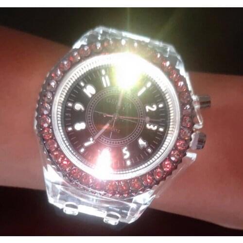 Luminous Watch Fashion Led Smart Watchs Colorful Silicone Diamond Smartwatch