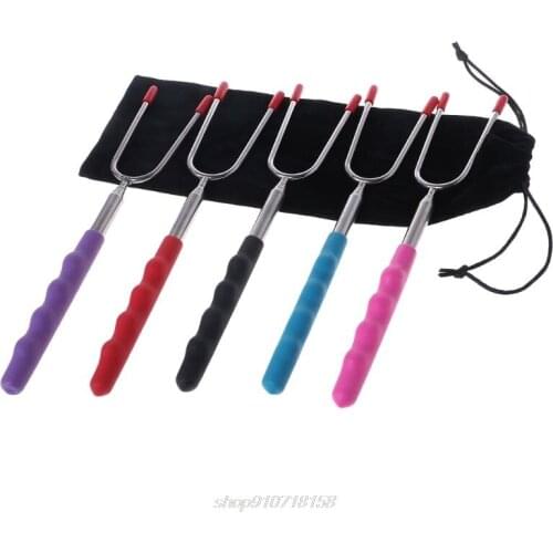 Telescoping BBQ Fork Roasting Sticks Marshmallow Hot Dog Smore Skewers Stainless Steel D21 20 Dropshipping