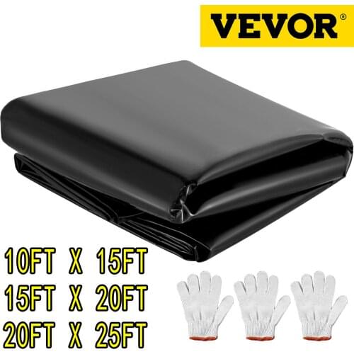VEVOR LLDPE Pond Liner 20 Mil Liner Cloth for Pool Landscaping Waterfall Gardens Fishponds Backyard Waterfalls Fish Pond Liners