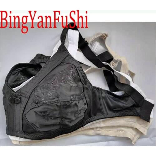 Women NO-Padded Lace Bras Wire-free Full Coverage demi Supportive cotton Bra Top Plus Size 40 42 44 46 48 50 D E F G Cup Bh C12