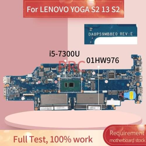 01HW976 For LENOVO YOGA S2 13 S2 i5-7300U Notebook Mainboard DA0PS9MB8E0 SR340 DDR3 Laptop Motherboard