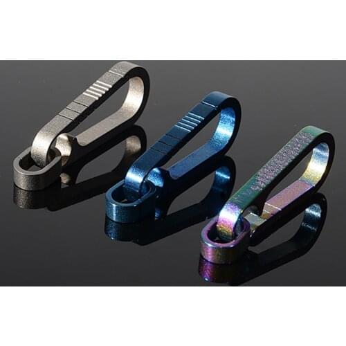 10PCS TC4 Pure Titanium Men Hang Buckle Spring Clip Outdoor Camping Backpack Pendant Keychain J215