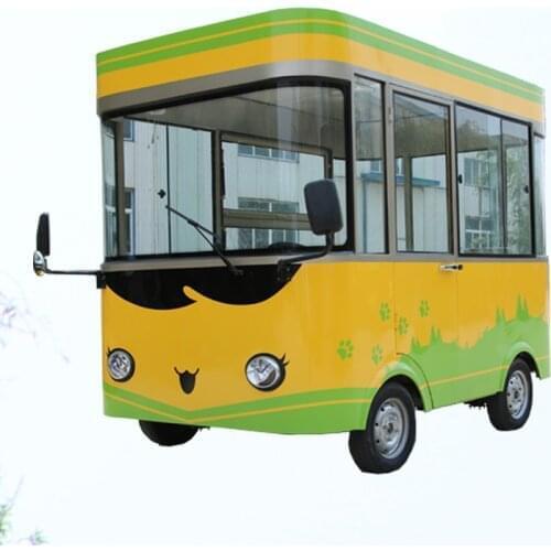 320cm Yellow and green mobile electric food cart can be design inside food vending machine for sale