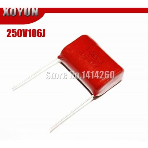 5PCS CBB 250V106J 250V10UF 106J 250V Pitch 25mm CBB Polypropylene Film Capacitor