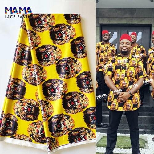 5 Yards Traditional Wedding Chiffon Fabrics Isiagu Printed Silk Lace African High Quality Printing Silk George For DIY Material