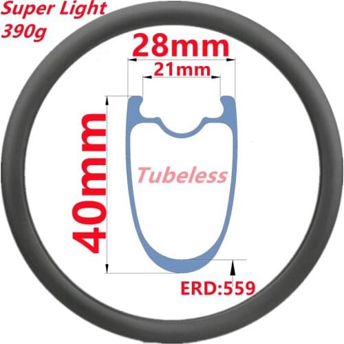 700C Road Bike Rims Factory Sell Road Bike Carbon Rims Carbon Rim 28mm Wide 40mm Depth Road Bike Carbon Rims