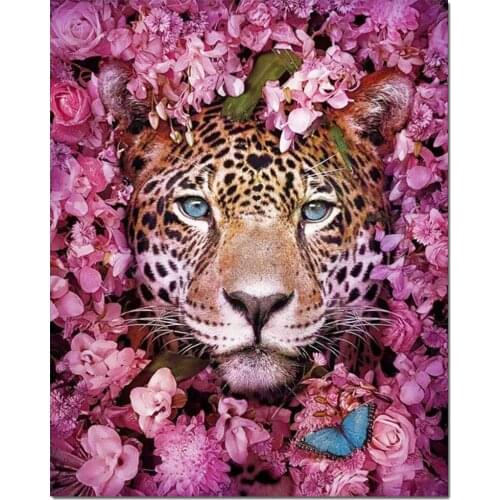 QIZITENG Full Square Drill Embroidery Diy Diamond Painting Animal Cross Stitch Diamond Tiger Lion Rhinestone Picture New Product
