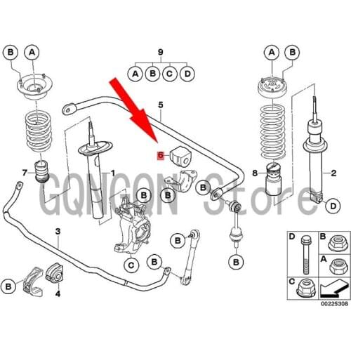 CAR rear balance rod bushing bm wE60 520I E60 530I M54 E60 525I M54 balance rod bushing balance rod rubber sleeve