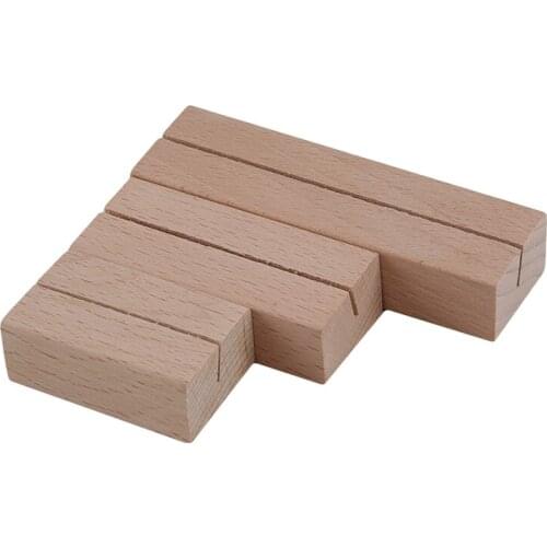 Natural Wood Photo Holder Memo Clips Desktop Message Clamps Stand Home School Desk Card Holder Stationery Organizer