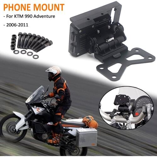 Motorcycle GPS Phone Mount Stand Holder Front Navigaton Bracket Wireless Charging Compatible For 990 ADV 990 Adventure 2006-2011