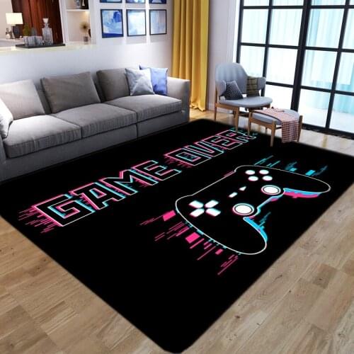 Kids Game Area Rugs Anime Gamer Controller 3D Printing Carpets for Child Bedroom Play Crawl Anti-Slip Floor Mats Kid Playing Rug