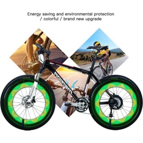 Two Side 14 LED Wheel Lamp Colorful Motorcycle Bicycle Bike Wheel Signal Tire Tyre Wheel Light Outdoor Cycling Lights 24 Inches