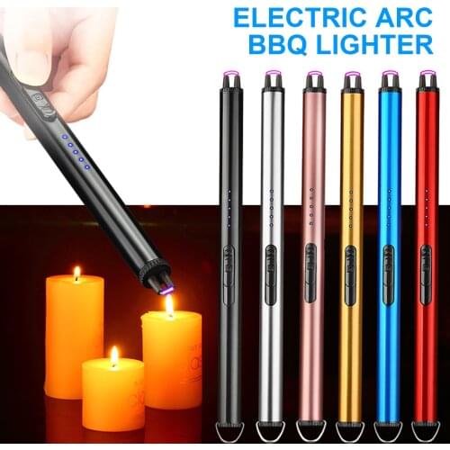 Electric Arc BBQ Lighter USB Windproof Flameless Plasma Ignition Long Kitchen Lighters Gas Lighter For Candle Gas Stove Enhanced
