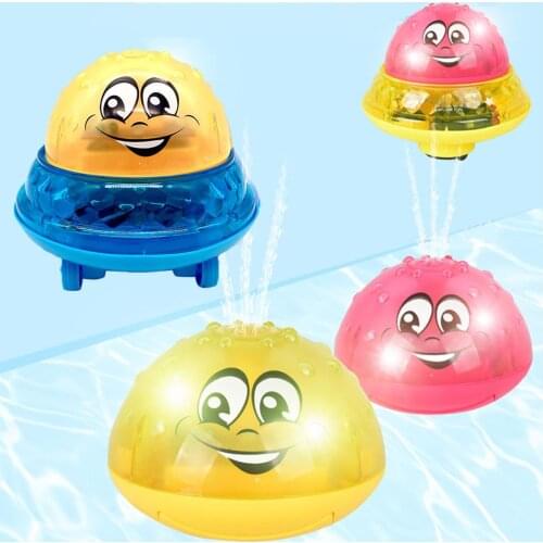 Electric Sprinkler Water Spray Toy Light Music Rotate Water Bath Toy Funny 3D Space UFO Water Spray Toy Children Swimming Toy