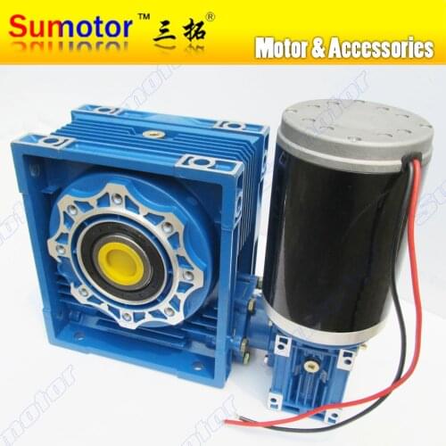 GW040090 DC 24V 1.3 to 12rpm Ultra low rpm Big torque Huge power Double output Electric worm gear motor DC Motor Durable Lifting