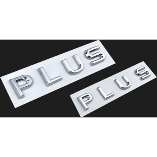 3D Letters Emblem PLUS for Golf Polo Magotan Tiguan Arteon Phaeton Touran Teramont Car Styling Middle Trunk Logo Badge Sticker